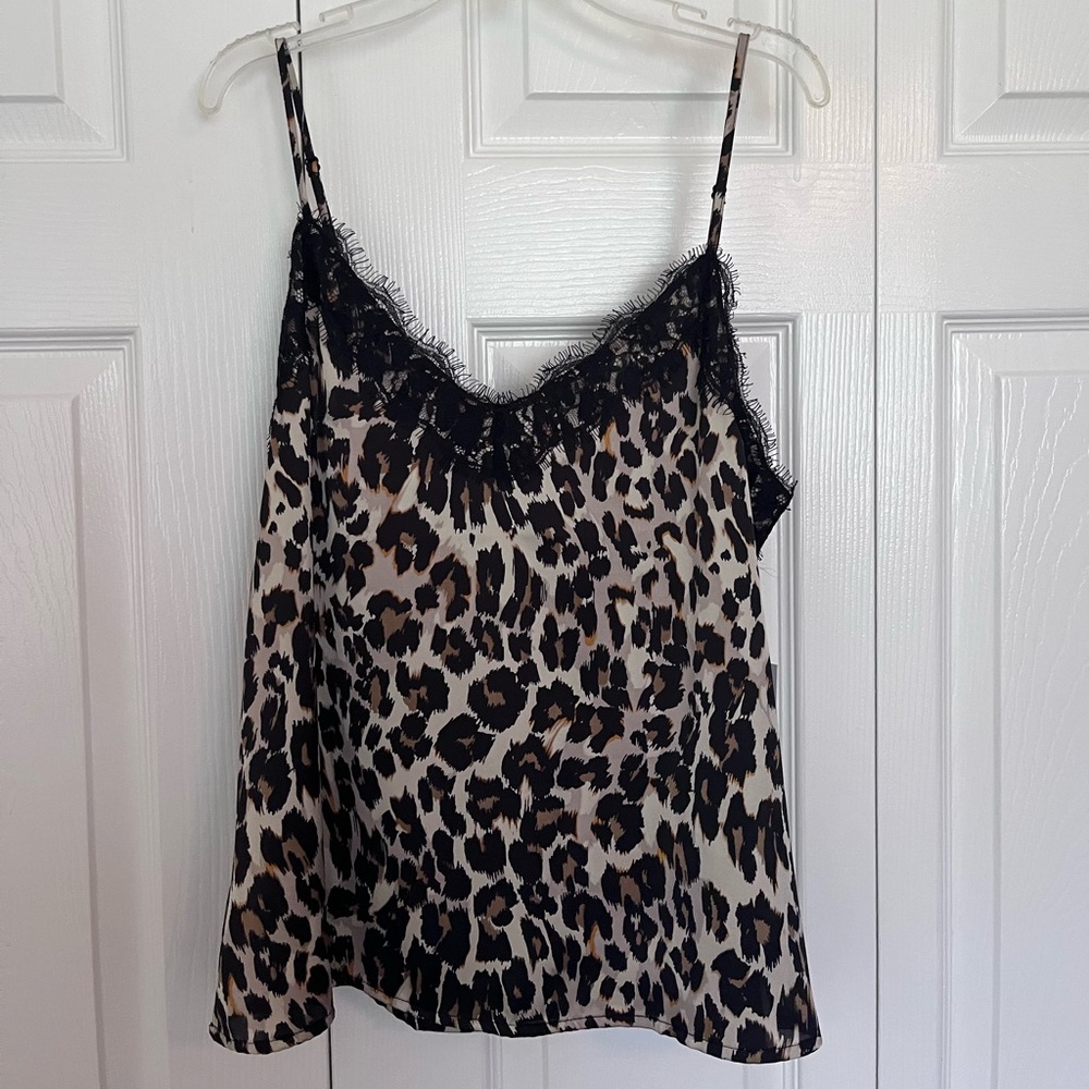NWT Nordstrom brand BP Leopard print silk camisole size medium